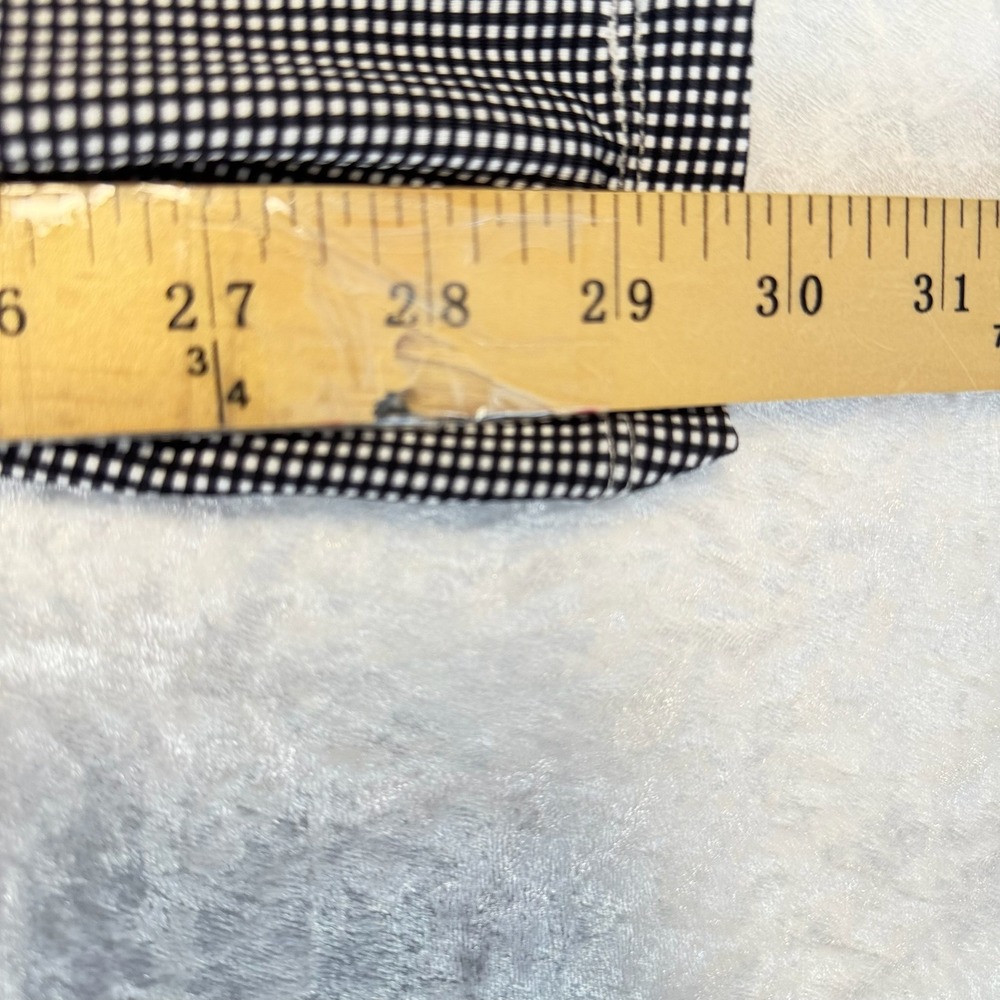 IBKUL Zip Mock Neck Top Women XXL Black White NWT Mini Check Icefil 10754 - Picture 9 of 10